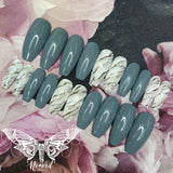 Grey & White Marble Press on Nails