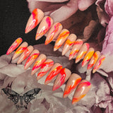 Neon Marble Press On Nails