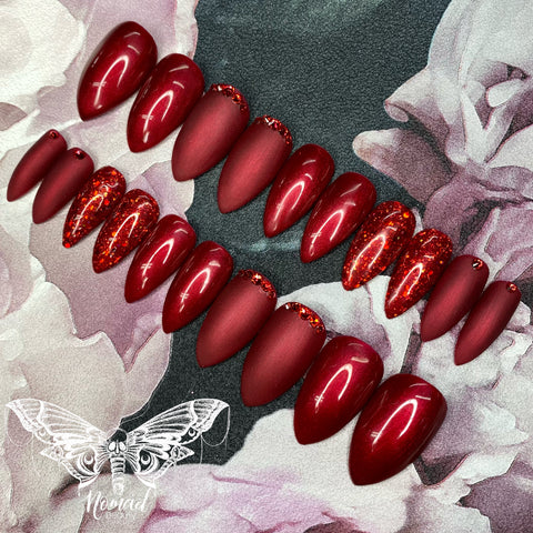 Festive Red Press On Nails